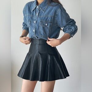Leather skirt pants